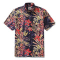 Men's Hawaiian Shirt Summer Night Print Cotton Button-down Short Sleeve Aloha Shirt