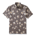 Men's Aloha Shirt Cotton Short Sleeve Brown Button Down 1920s Vintage Shirt